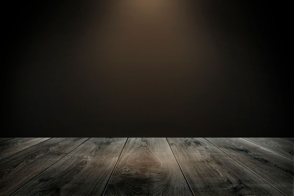 Rustic wooden plank with dark brown background