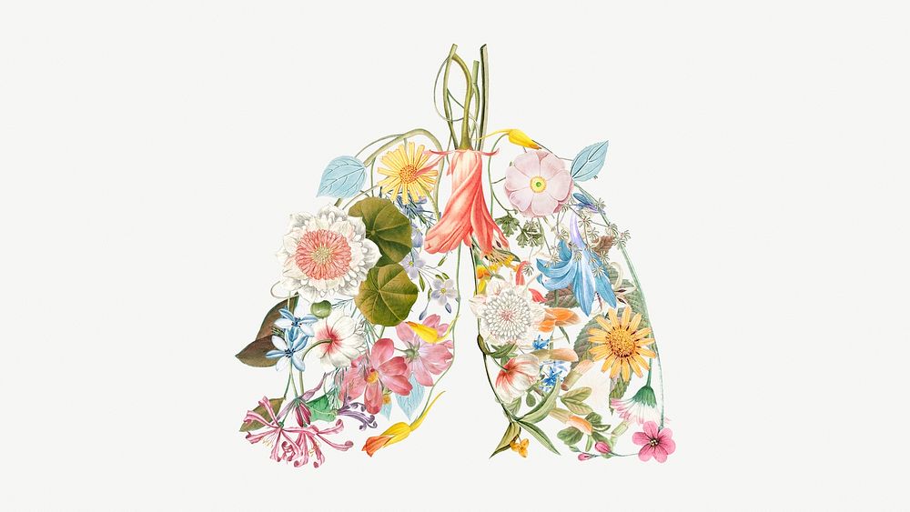 Clean air quality lung shaped element illustration
