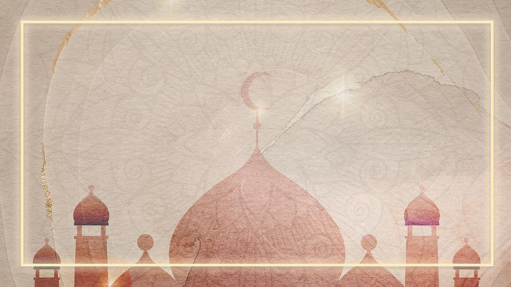 Golden rectangle Eid Mubarak frame