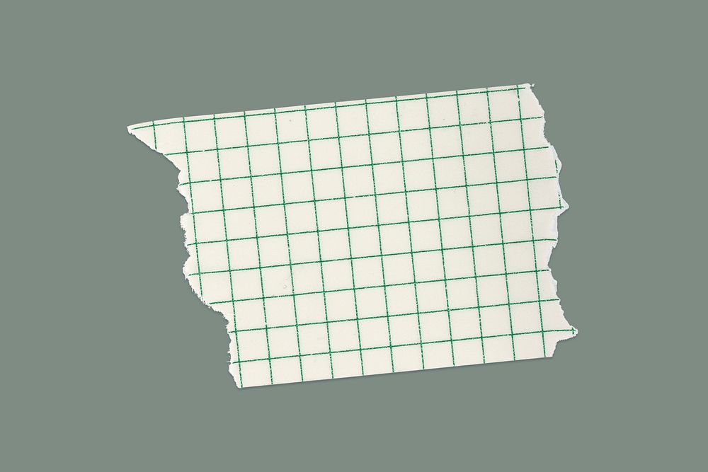 Torn graph paper on a sage green background design resource 