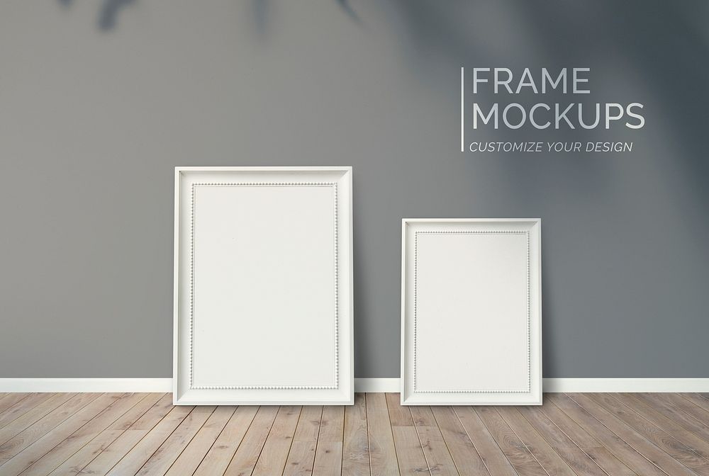 Frame mockups against a gray wall