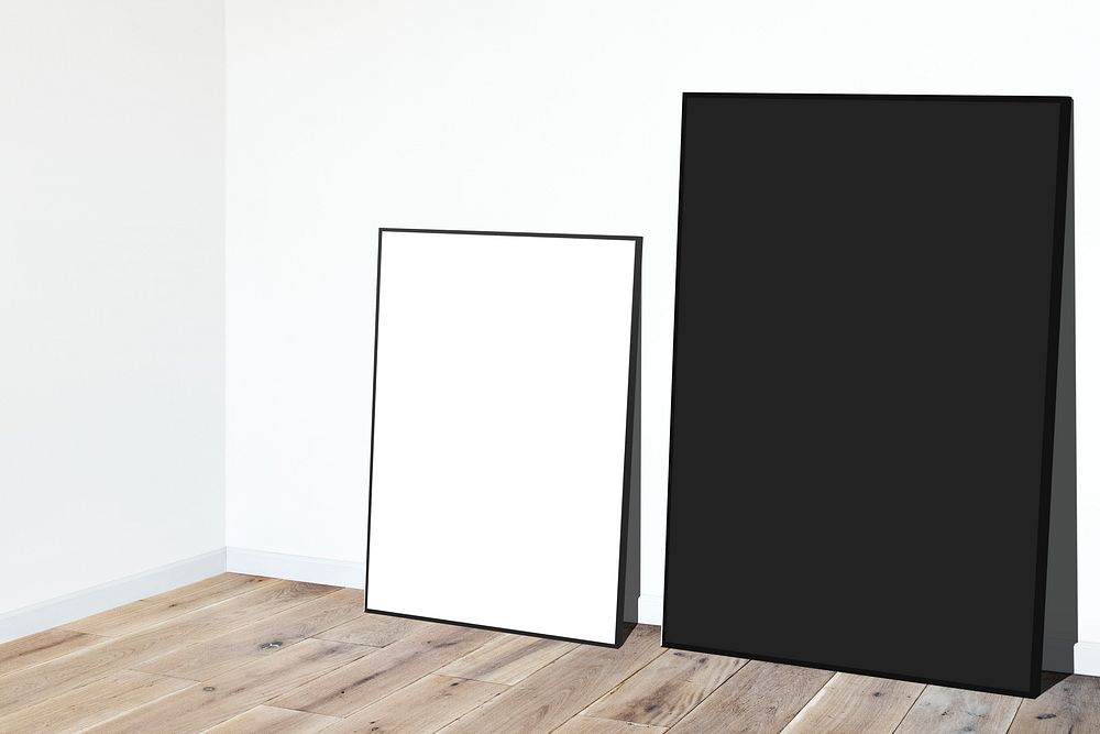 Frame mockups against a white wall