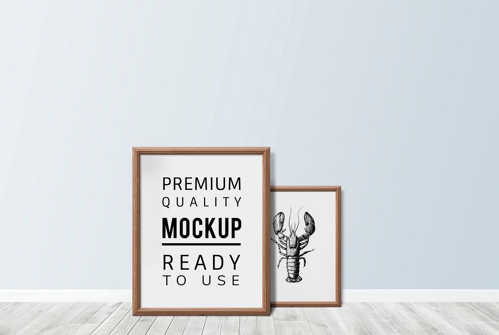 Premium frame mockup against a wall