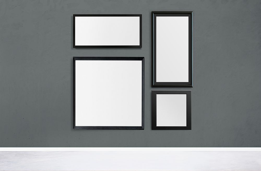 Frame mockup on a gray wall