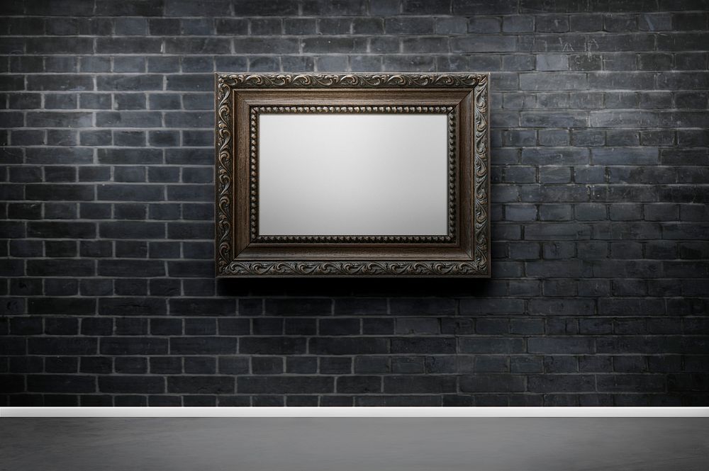 Frame mockup against a brick wall