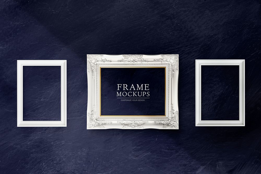Luxurious baroque frame mockup