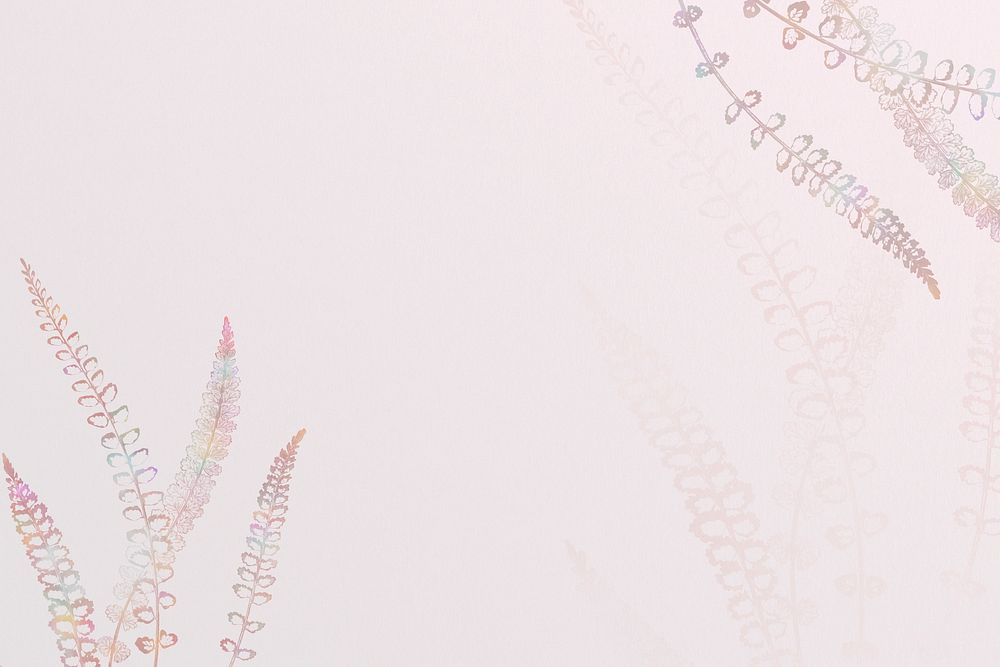 Spleenwort fern frame on a pink background design resource