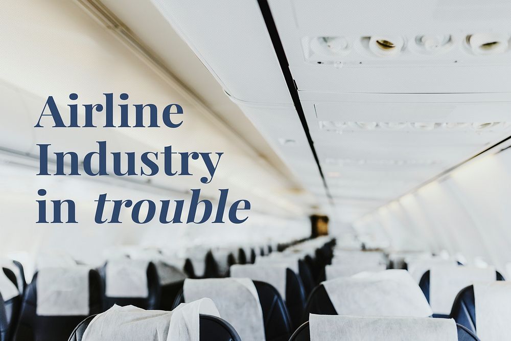 Airline Industry in trouble during coronavirus pandemic social template mockup