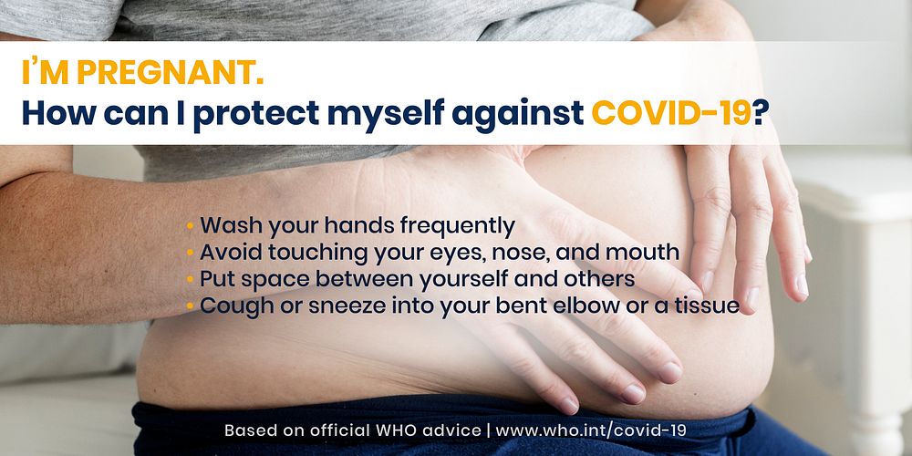 Guide for pregnant woman during COVID-19 social template vector