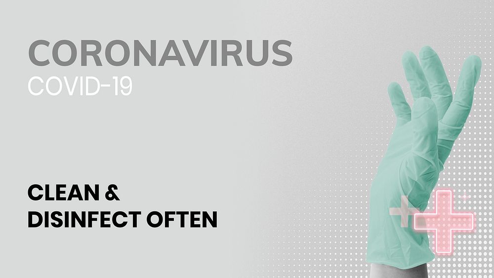 Clean and disinfect often during coronavirus pandemic template source WHO mockup