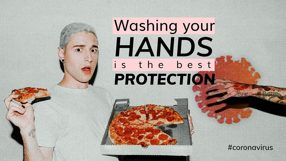 Washing your hands is the best protection social template mockup