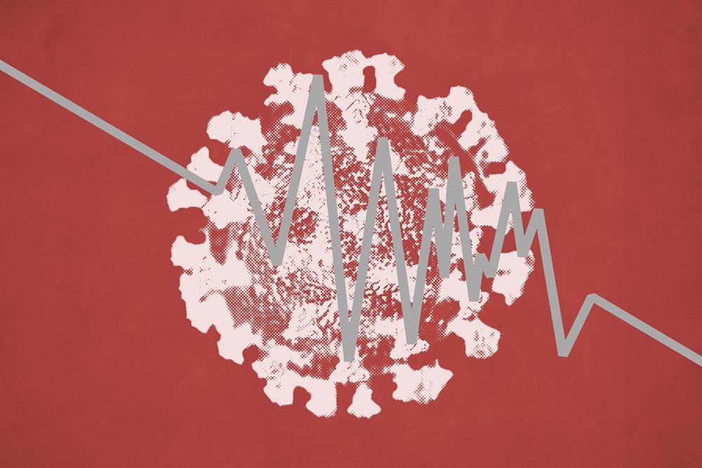 Coronavirus finance impact background illustration