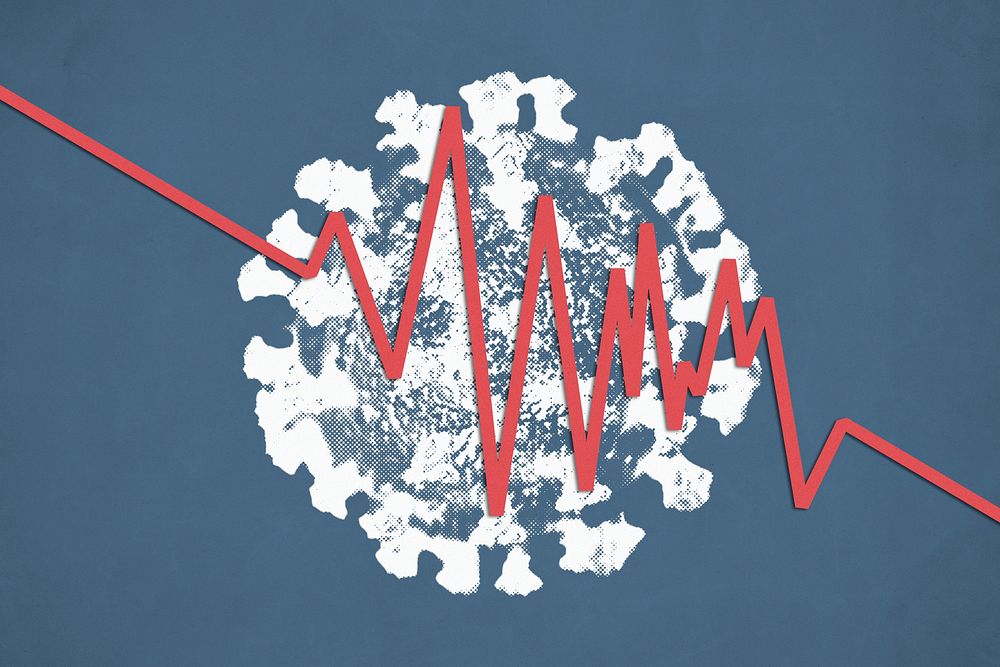 Coronavirus finance impact background illustration