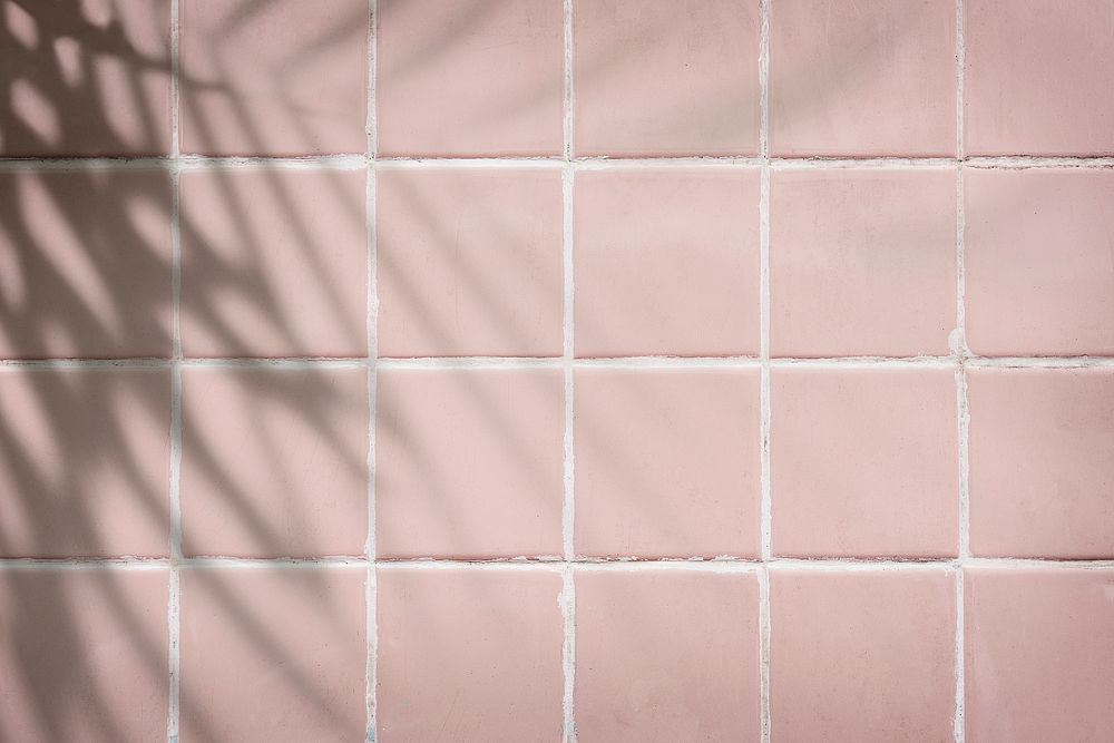 Pastel pink tiles textured background