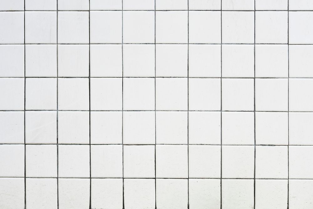 Retro white tiles textured background