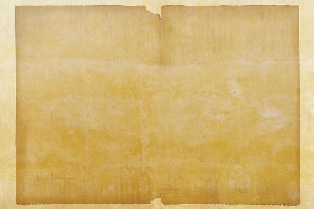 Blank grunge brown paper on a yellow wall