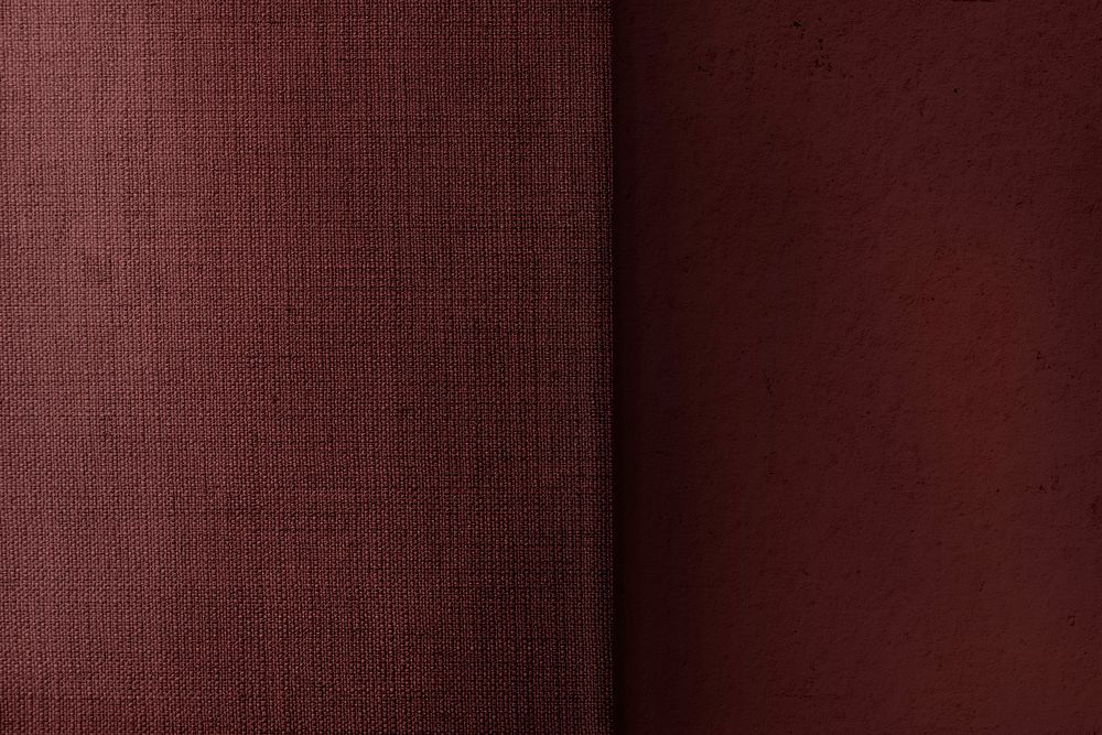 Dark red matt weave fabric textured background