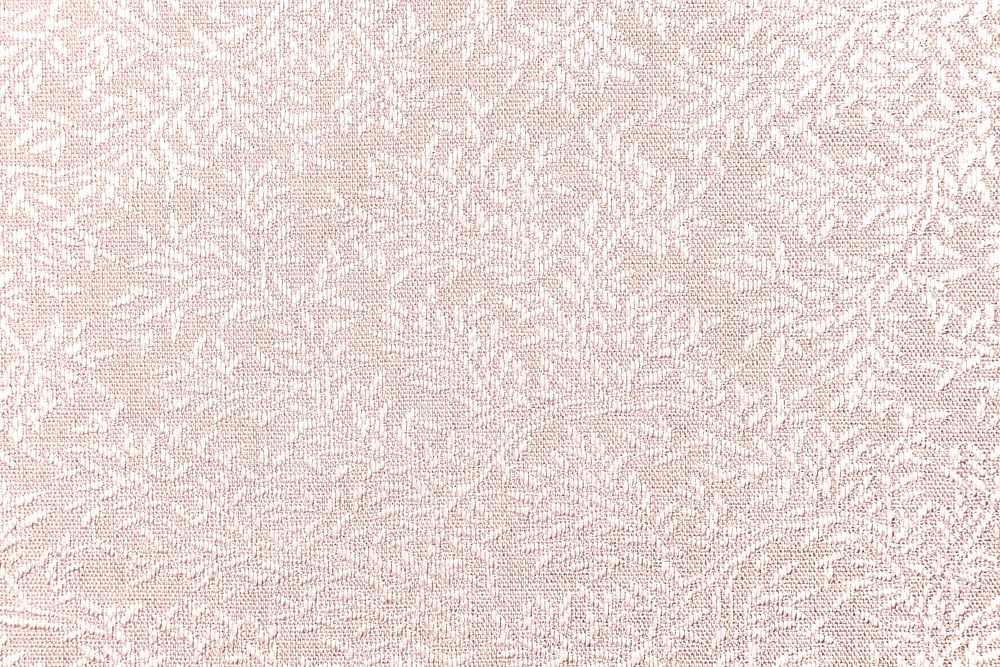 Pastel pink leaf embroidered fabric fabric textured background
