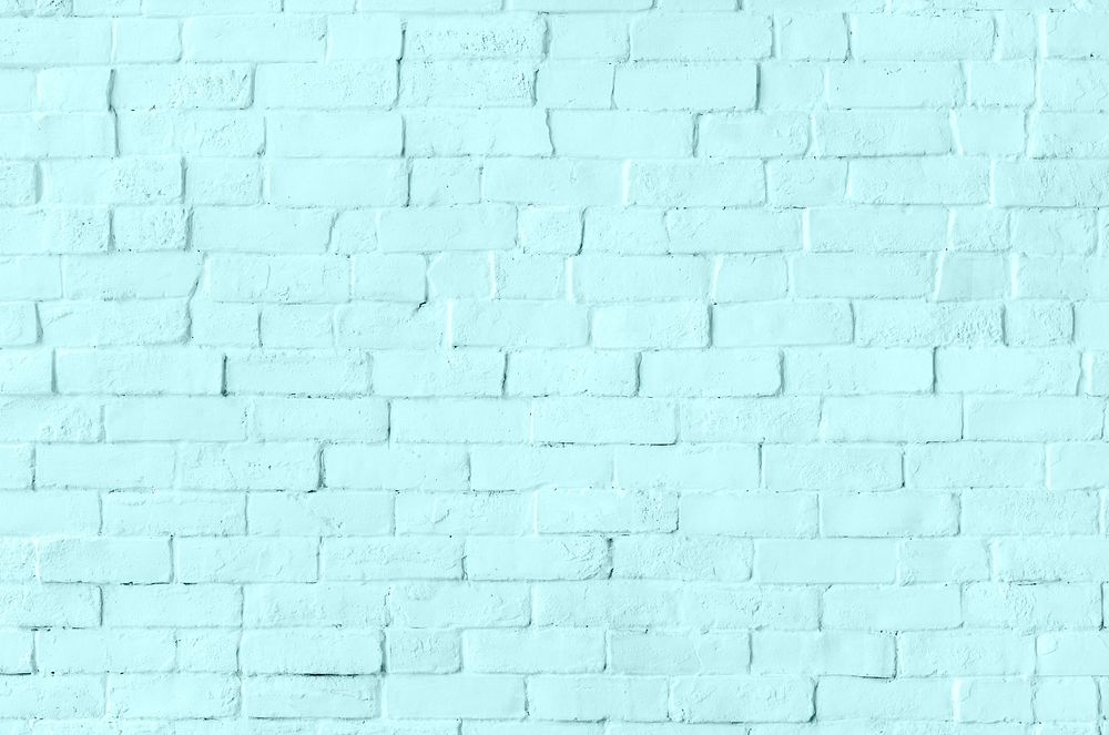 Pastel blue brick wall textured background