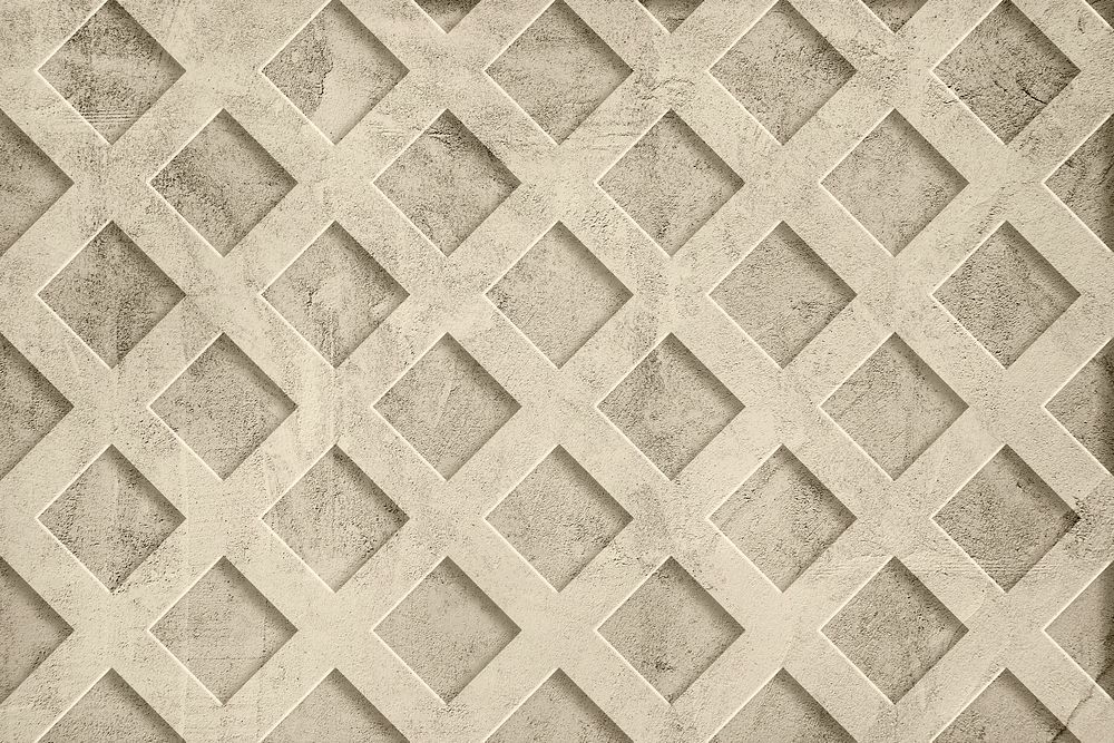 Beige grid cement textured wall background