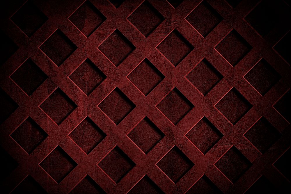 Deep red grid cement textured wall background