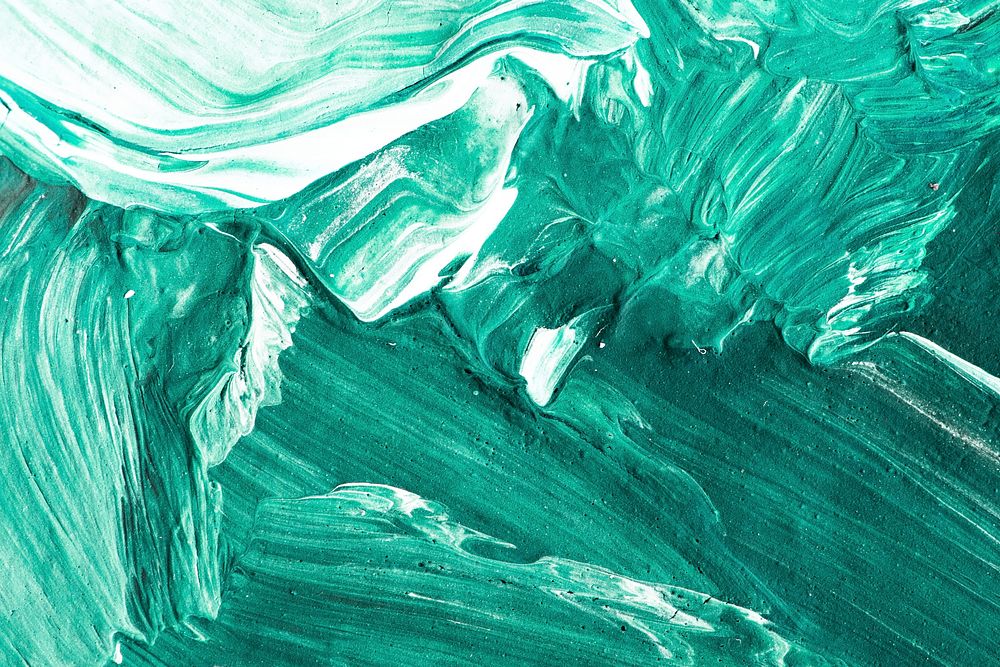 Green oil paint strokes textured background