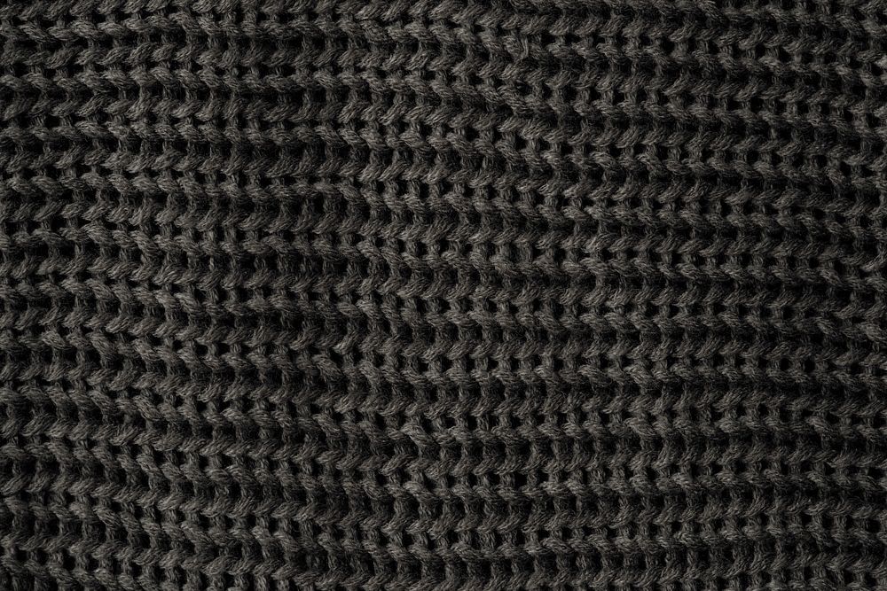 Black knitted fabric pattern texture