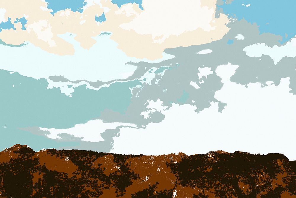 Clouds over a mountain abstract design