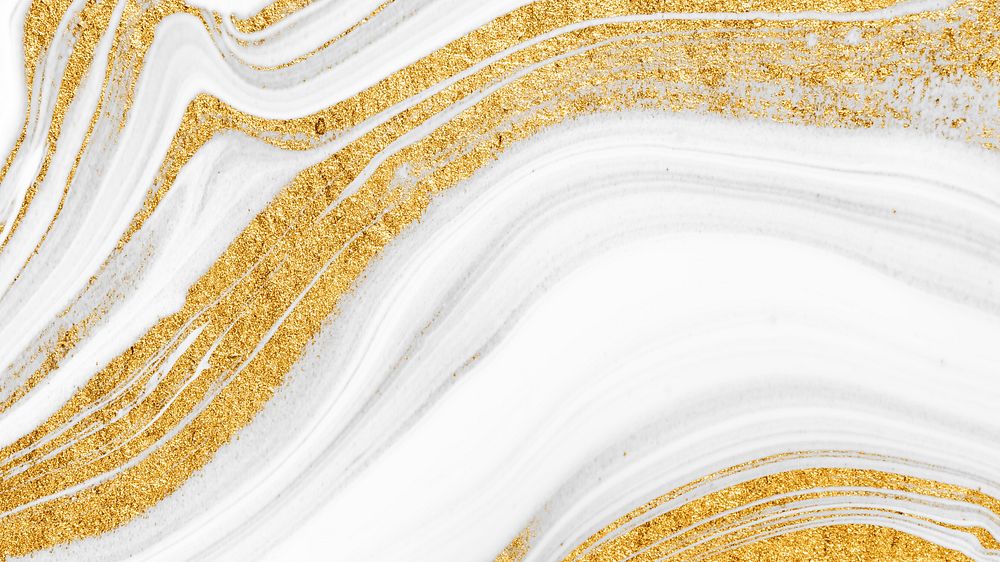 Abstract desktop wallpaper, gold white watercolor background 