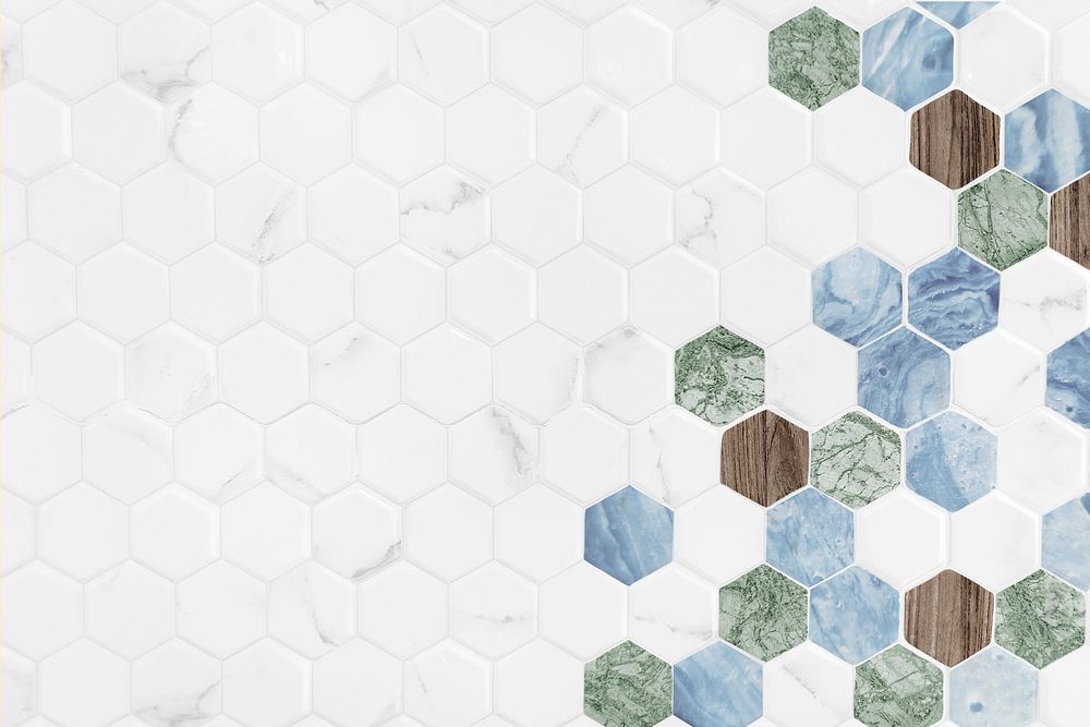 Colorful hexagon tiled textured background