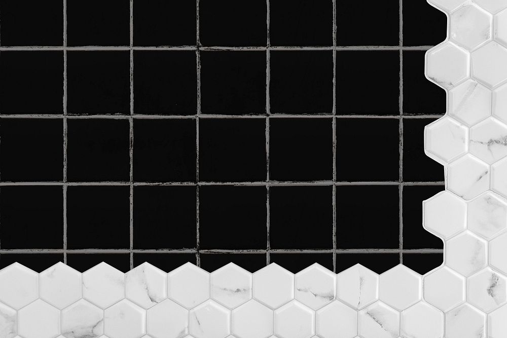 Black floor tiling textured background