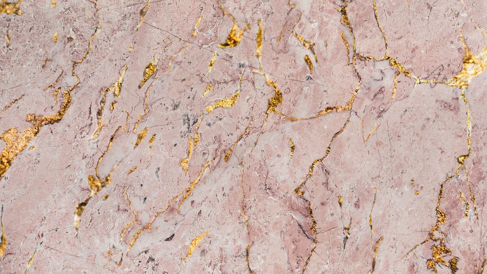 Pinkish gold marble desktop wallpaper, cute abstract background