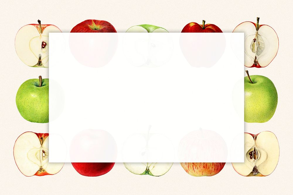 Hand drawn fresh apple frame with copy space