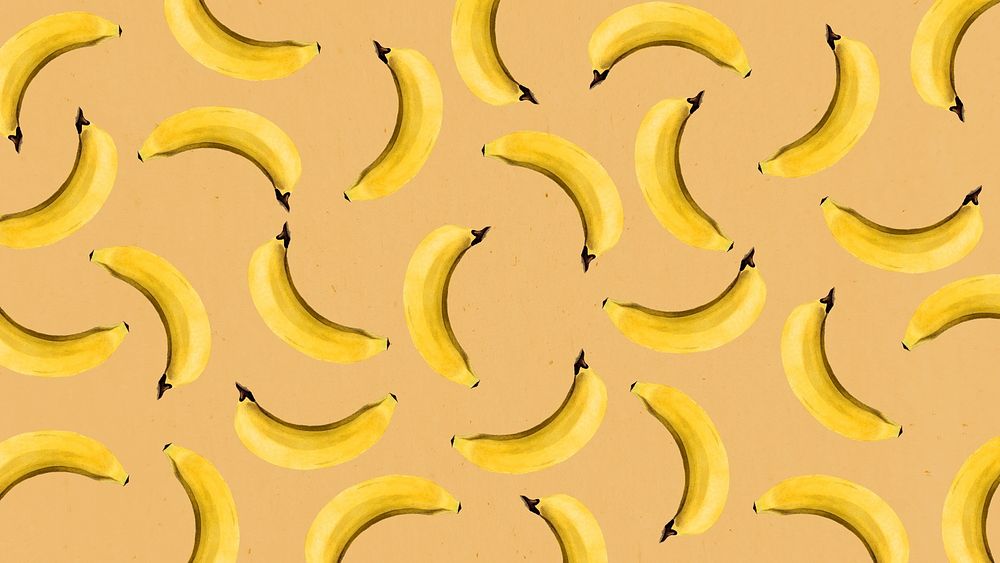Hand drawn natural fresh banana patterned background