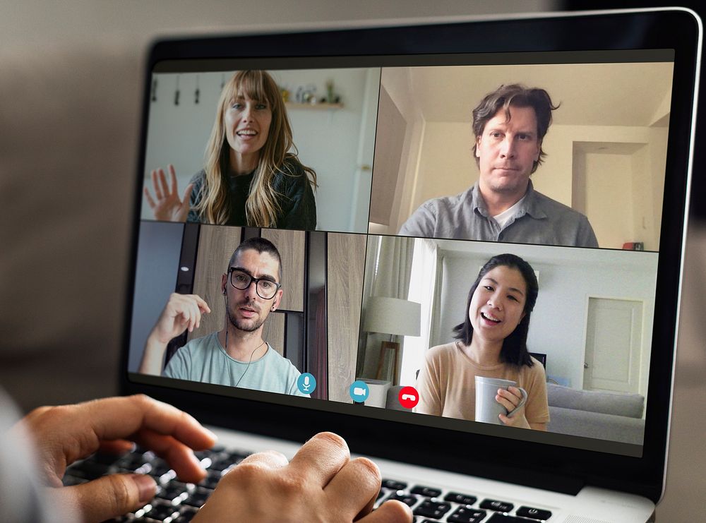 Friends having a video call during the coronavirus pandemic