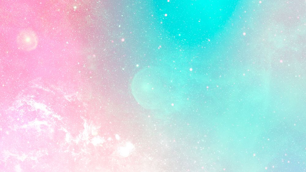 Pastel sky computer wallpaper, aesthetic pink, blue glitter background