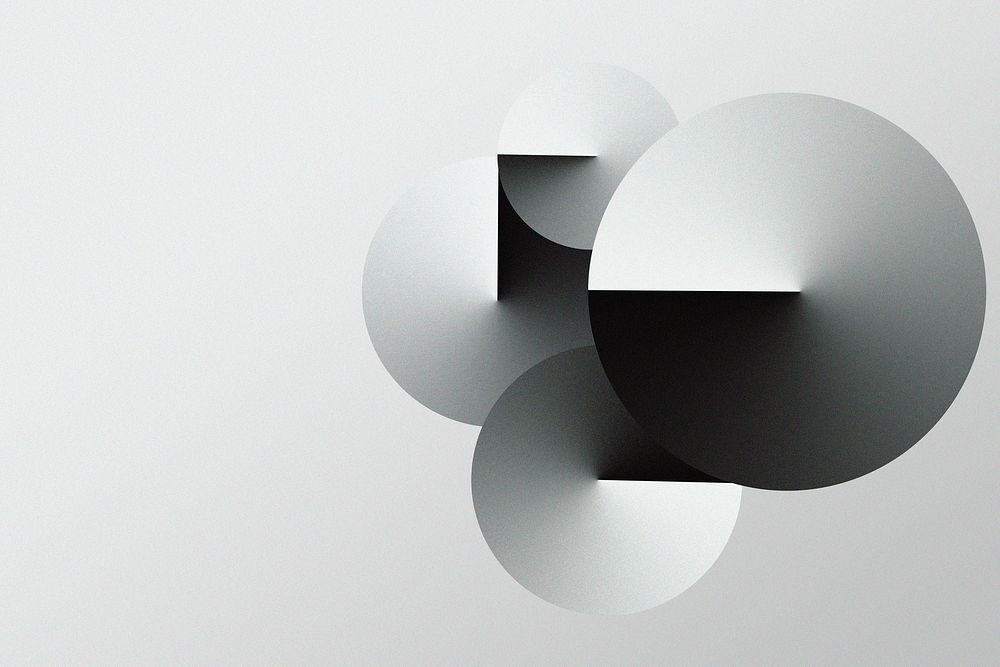 3D gray geomatric pattern on a light background