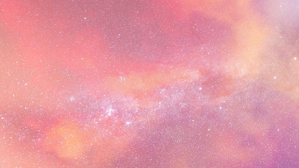 Pink sky computer wallpaper, pastel galaxy background illustration