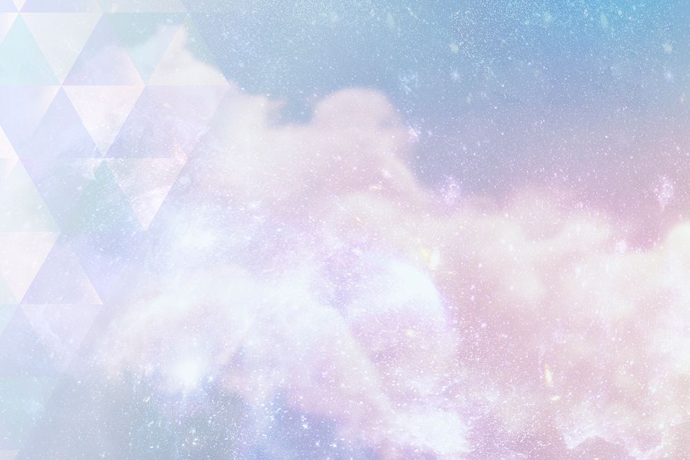 Triangle pattern on a pastel galaxy background illustration