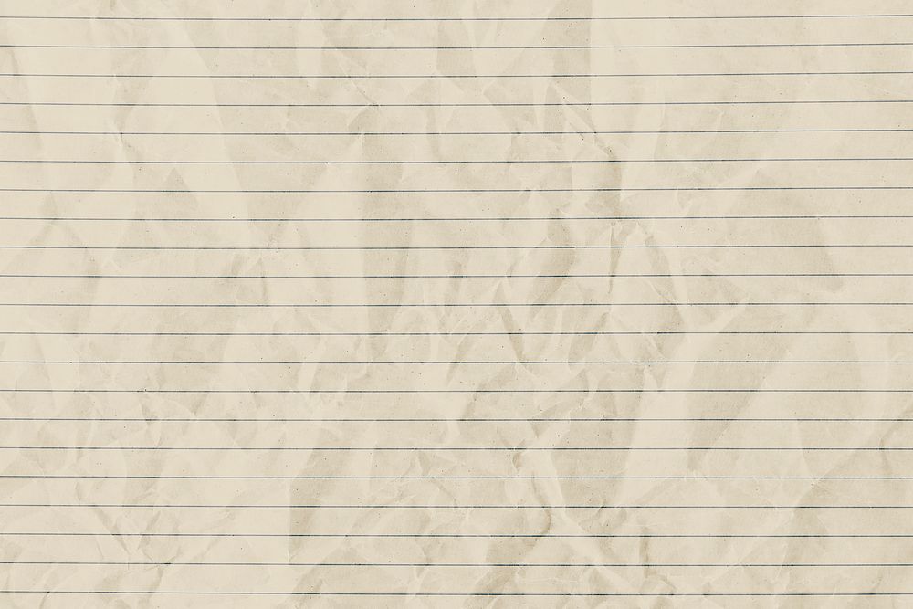 Beige crumpled lined paper background