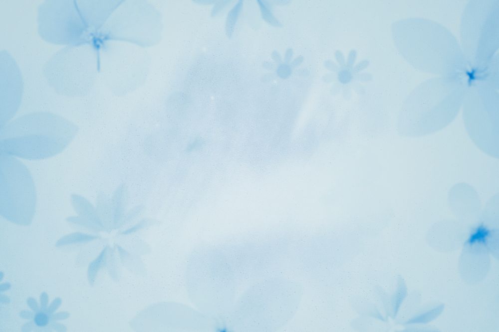Flower patterned light blue background