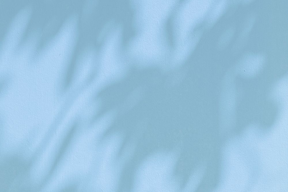 Shadow on a wall blue background