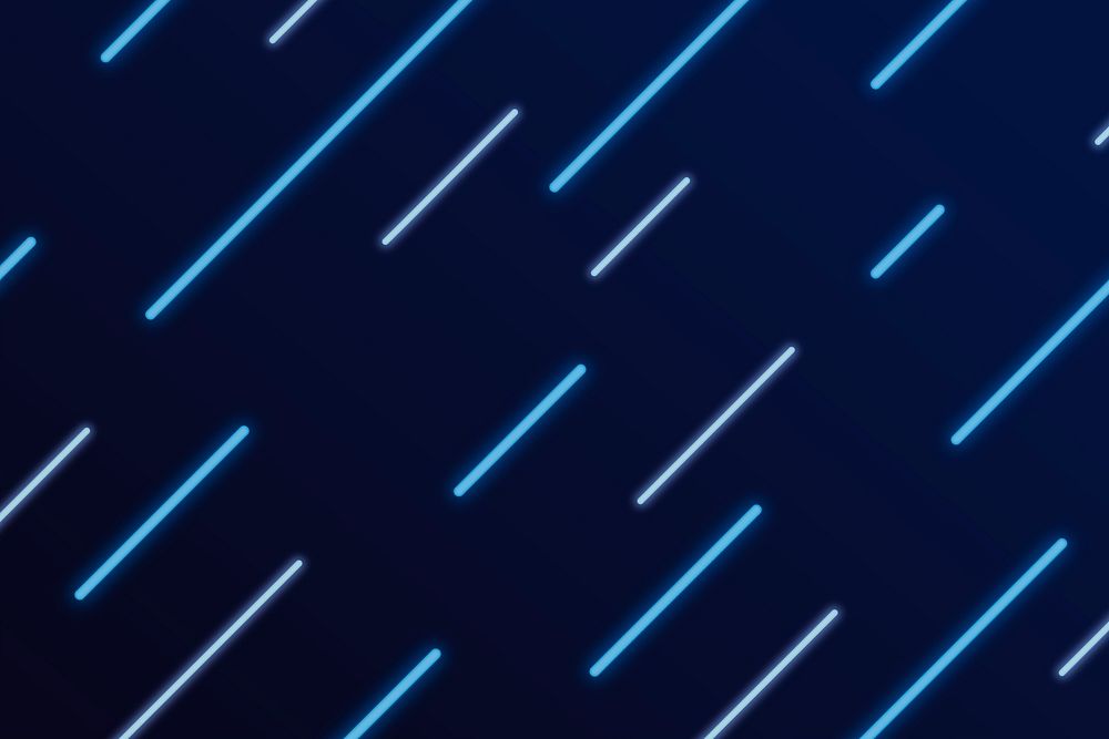 Blue neon lines patterned background vector