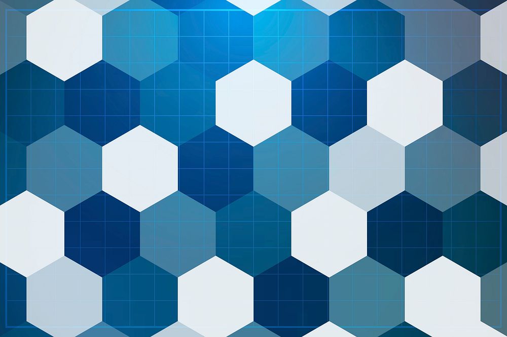 Hexagon patterned blue background vector