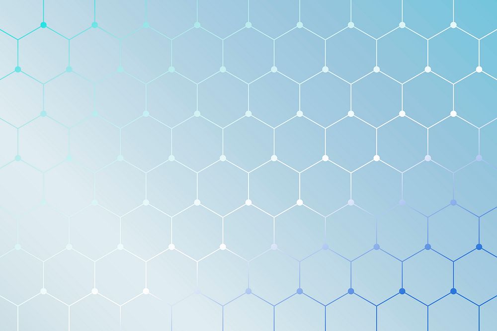 Geometrical honeycomb patterned blue background vector