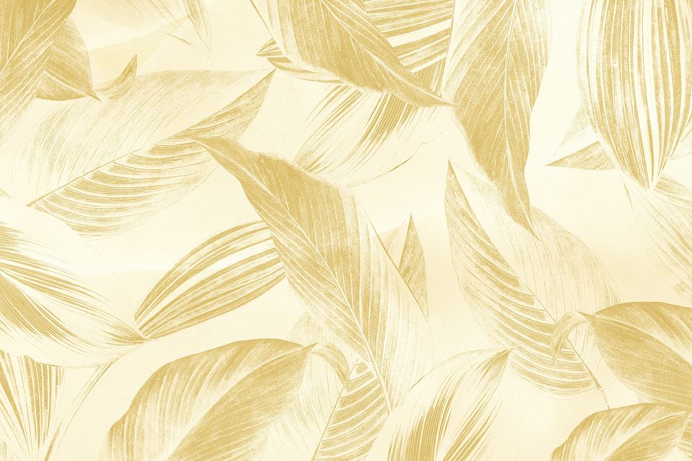 Gold leaves patterned background