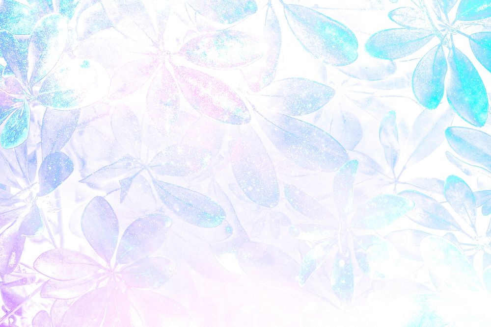 Holographic Leafy plant patterned background