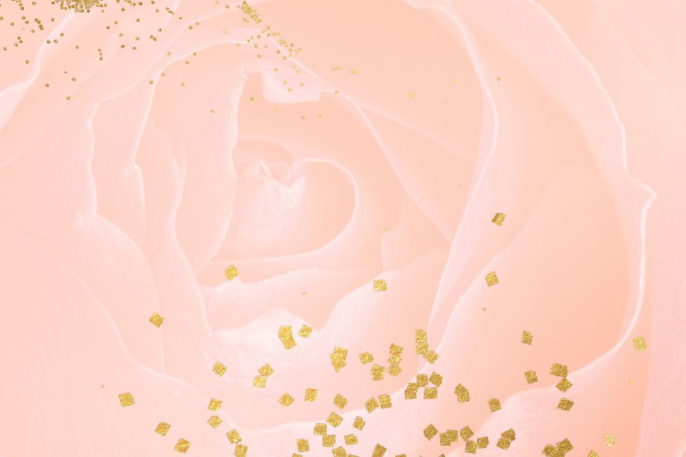 Gold glitter on an old rose pink background