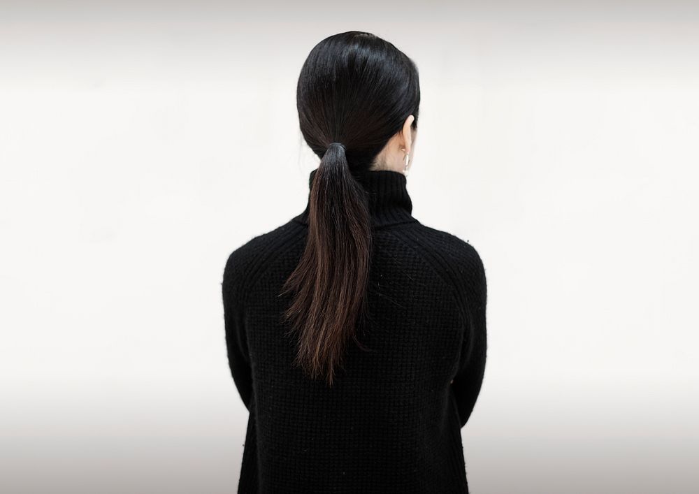 Rear view of an Asian woman