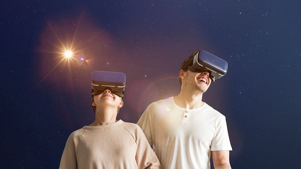 Couple enjoying a VR experience